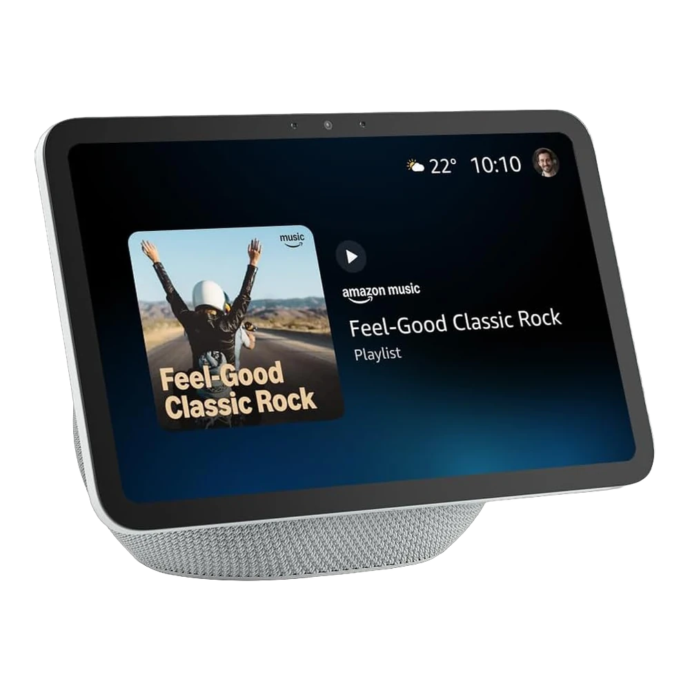 Amazon Echo Show 8 in Weiß, seitlich